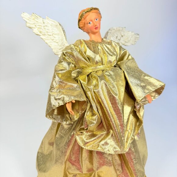 Angel Tree Topper Fontanini italian Style Elegant Gold Vintage Christmas Resin H - Picture 3 of 16